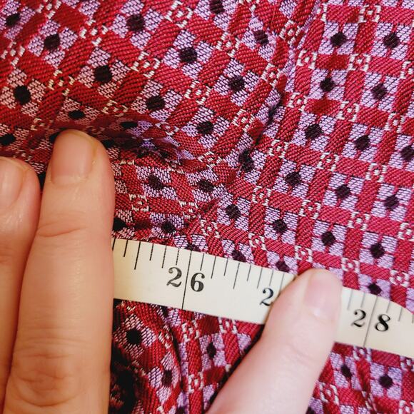 The Limited red geometric print jacquard cropped pants size 2P Retro Artsy 70s - Picture 11 of 12